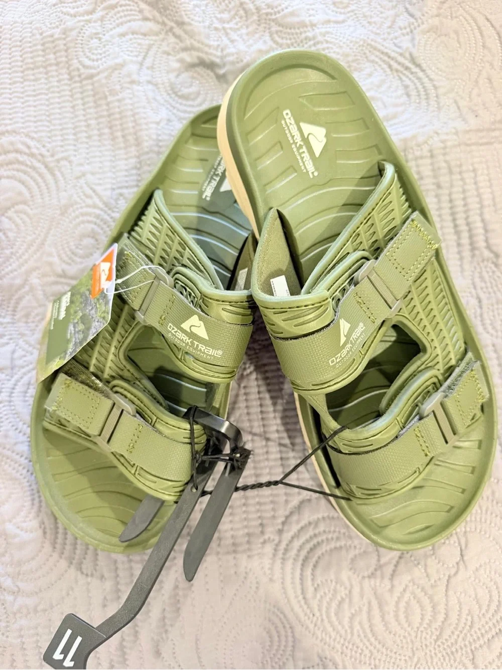 Ozark Trail Men’s Olive Green Dual-Strap Slide Sandals